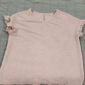 Pink Ruffle Sleeve Top